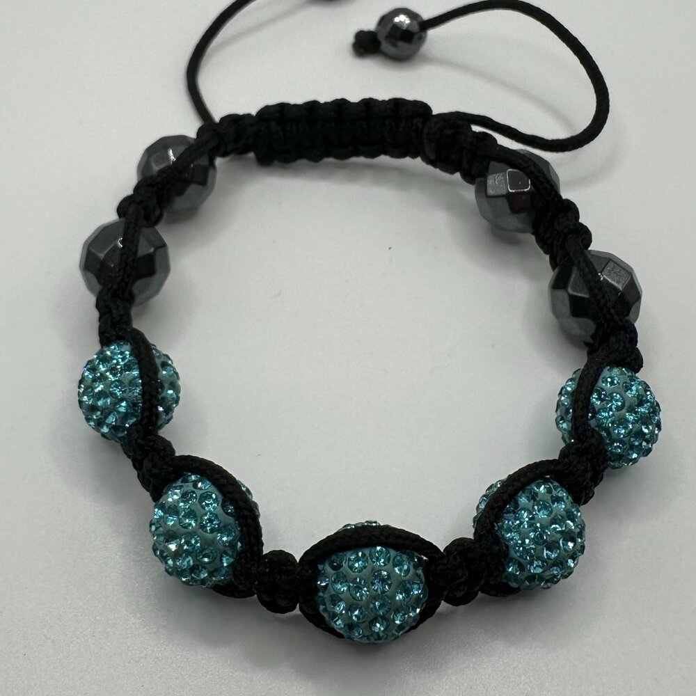 Shamballa Disco Ball Pave Rhinestone Macrame Friendship Bracelet Unisex